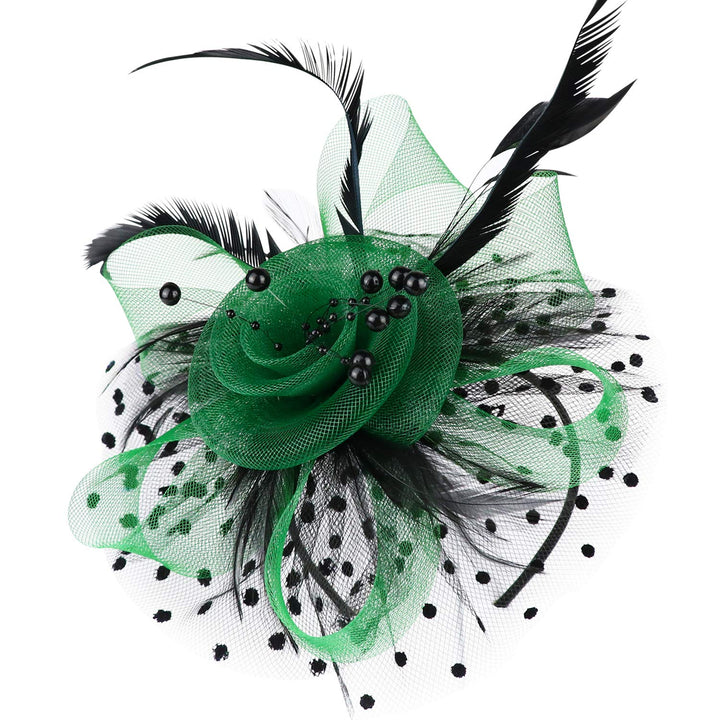 Fascinators Hat Flower Mesh Ribbons Feathers on a Headband and a Clip Tea Party Headwear for Girls and Women