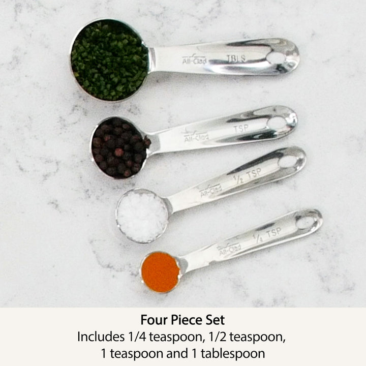 59918 Stainless Steel Measuring Spoons Cookware Set, 4-Piece, Silver