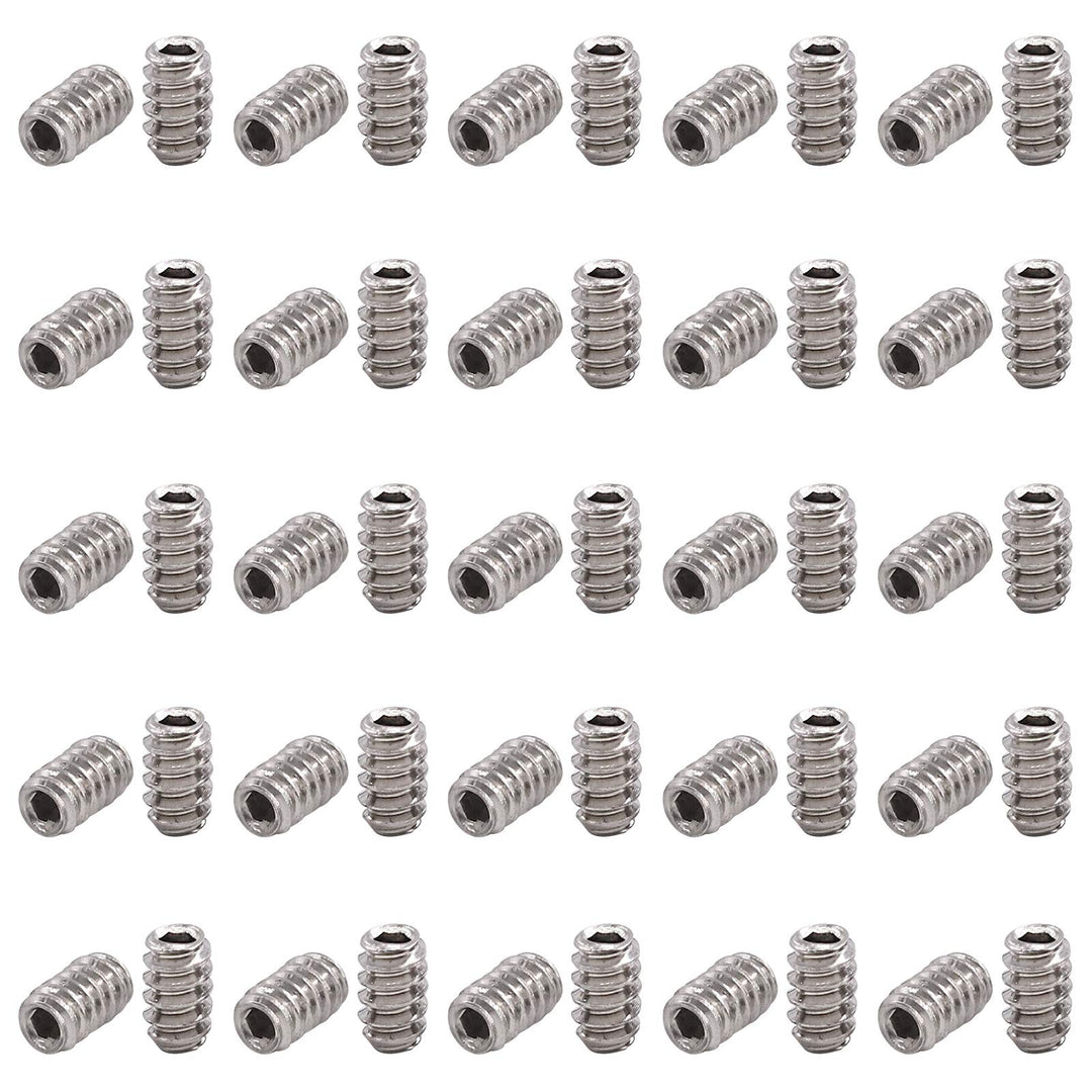 100Pcs SAE Stainless Hex Allen Head Socket Set Screws Grub Screw Bolts Assortment Kit Internal Hex Drive Cup-Point Screws #4-40 x 3/16