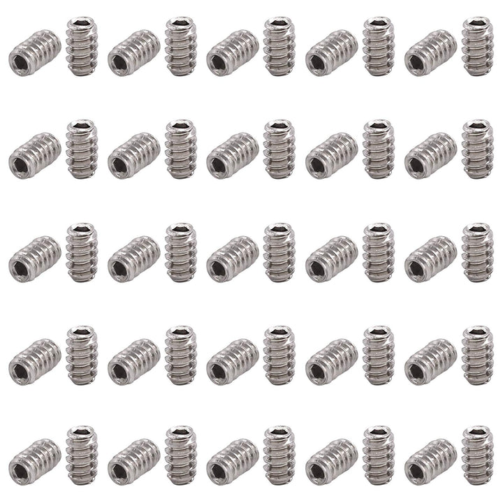100Pcs SAE Stainless Hex Allen Head Socket Set Screws Grub Screw Bolts Assortment Kit Internal Hex Drive Cup-Point Screws #4-40 x 3/16