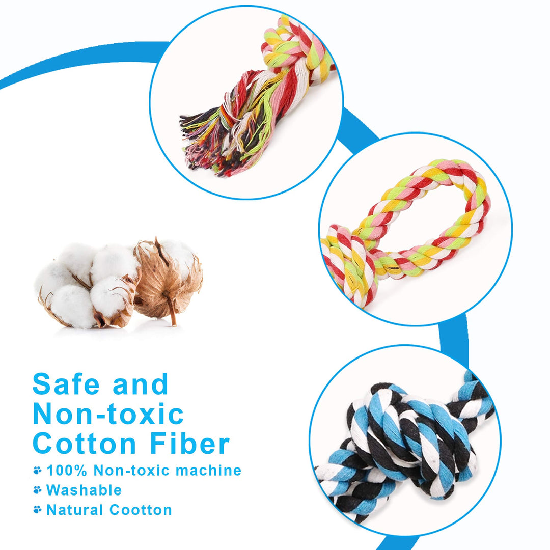 Dog Rope Toys Dog Grinding Teeth 2 Nearly Indestructible Dog Toys, Rope Toy for Large Dogs, Dental Cleaning Chew Toys, Dog Tug Toy for Boredom, Dog Rope Toy for Aggressive Chewers (2 Packs)