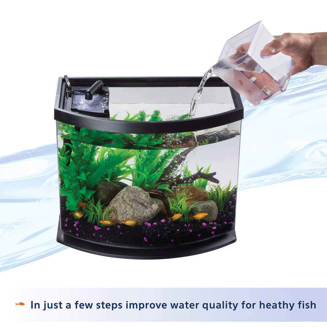 LED MiniBow Small Aquarium Fish Tank Kit with SmartClean Technology, Black, 5 Gallon