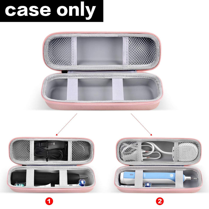 Toothbrush Travel Case Compatible with Oral-B Pro 1000 2000 3000 3500 5000 7500/ for Philips Sonicare ProtectiveClean 4100 6100 5100 6500 7500 Rechargeable Electric Toothbrush (Box Only) -Gold