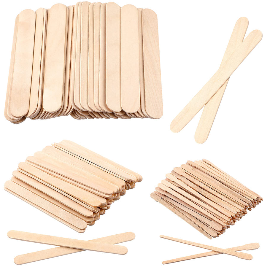 200 PCS Wooden Wax Sticks Waxing Applicator Spatulas Kit for Eyebrow Lip Face and Body Hair Removal(Combination Style)