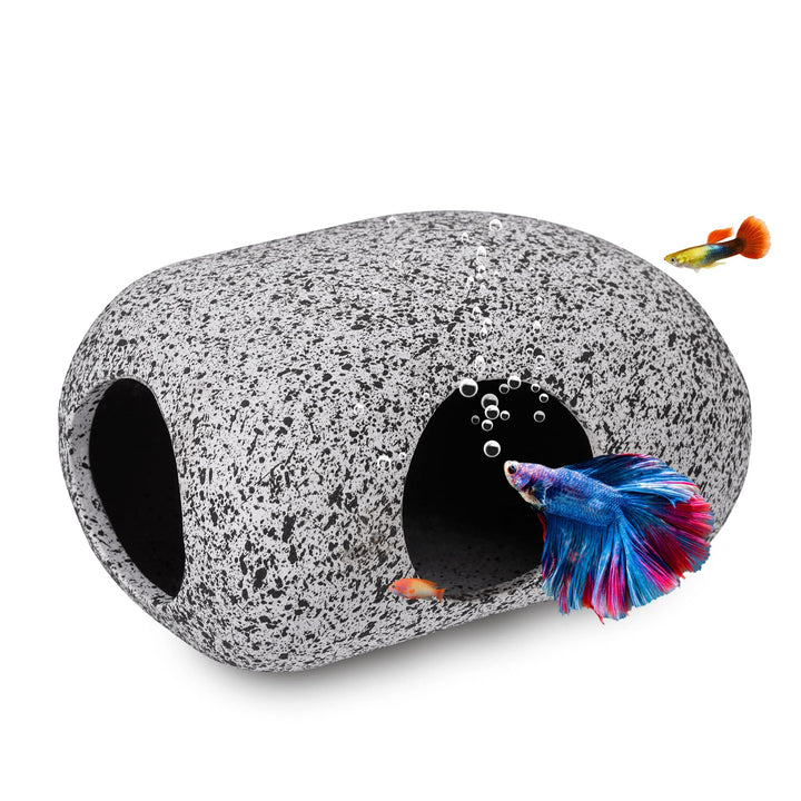 Aquarium Decorations Cave Betta Fish Tank Accessories Rock Cave Decor for Shrimp Cichlid Hiding Breeding Small Fish Bowl Hide Decoration Betta Toys Hideout Stones House(Small)