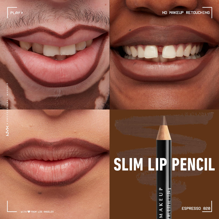 PROFESSIONAL MAKEUP Slim Lip Pencil, Long-Lasting Creamy Lip Liner - Espresso