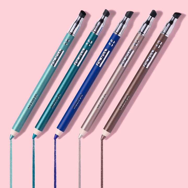 PUPA Milano Multiplay Eye Pencil - Creamy, Blendable Eyeliner With Smudge Tip - Create Long Wearing, Glamorous Intensity - Smooth And Lasting Color Liner For Waterline Or Lid - 12 Grey Blue - 0.04 Oz
