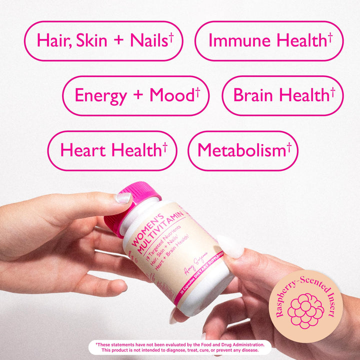 Women's Multivitamin - 19 Targeted Vitamins & Nutrients for Women - Supports Hair, Skin & Nails, Cognitive Health, Focus, & Heart Health - 1 Vegan Capsule Daily, 30 Day Supply