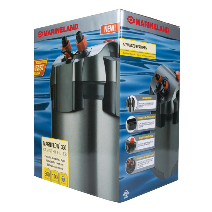 Marineland Magniflow Canister Filter For aquariums, Easy Maintenance,Black