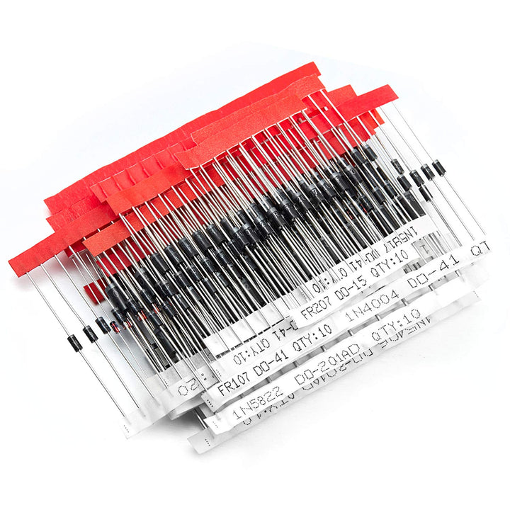 Chanzon 200pcs Diode Assorted Kit (1N4001 1N4004 1N4007 RL207 1N5404 1N5406 1N5408 UF4007 FR107 FR207 1N5817 1N5819 1N5822 1N4148) Fast Switching/Schottky/Rectifier Electronic Assortment 14 Values