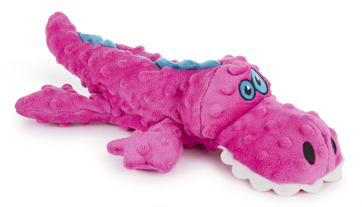 Gators Squeaky Plush Dog Toy, Chew Guard Technology - Pink, Large