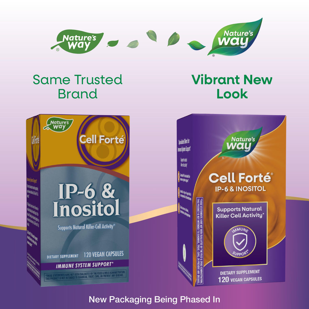 Nature's Way Cell Forté IP-6 & Inositol, Supports Natural Killer Cell Activity*, Immune Support*, Gluten-Free, Vegan, 120 Capsules (Packaging May Vary)