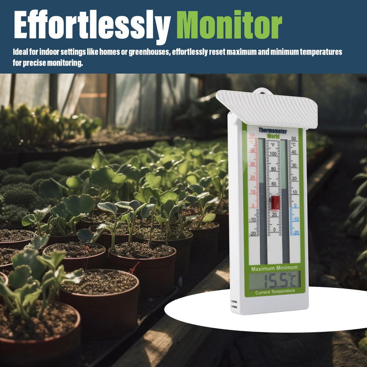 Digital Max Min Greenhouse Thermometer Classic Design Max Min Thermometer for Use in The Garden Greenhouse or Home Easily Wall Mounted Greenhouse Temperature Monitor