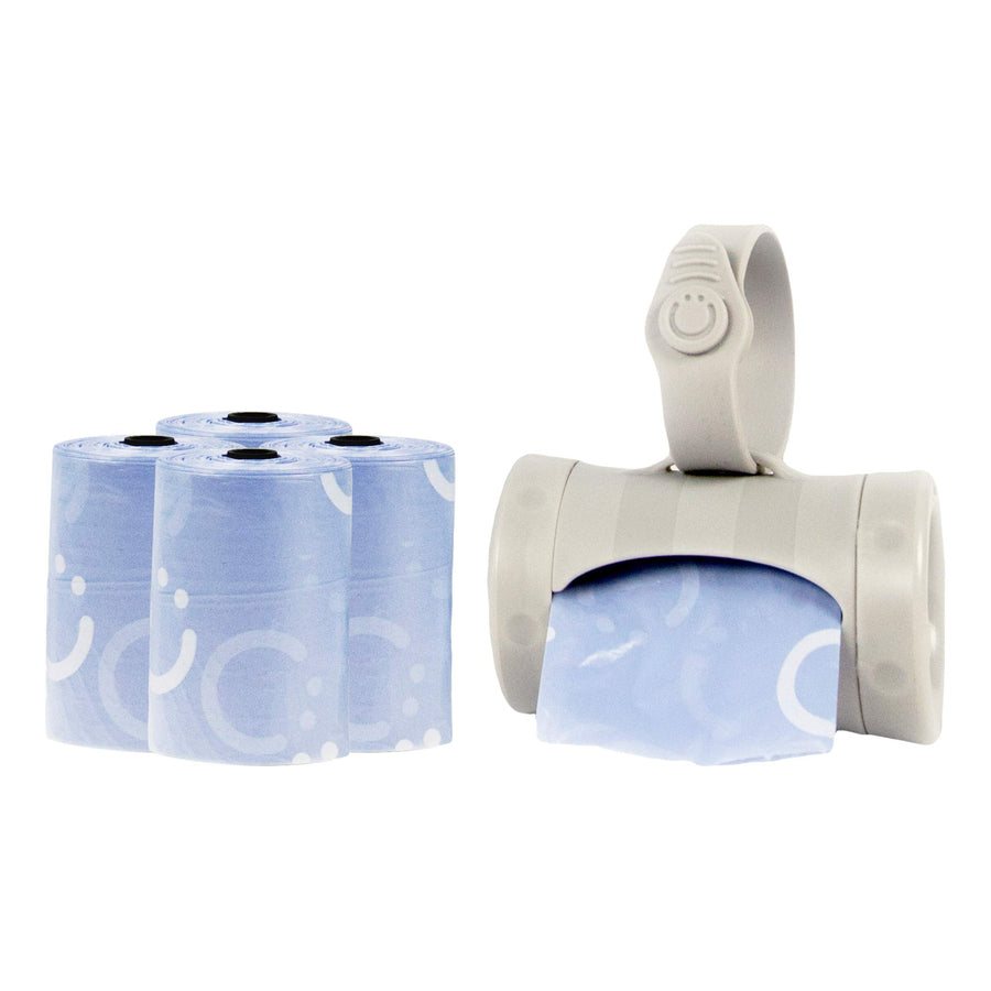 On The Go Gray Bag Dispenser and Waste Disposal Bags Refill, Lavender Scented, Baby Savings Bundle