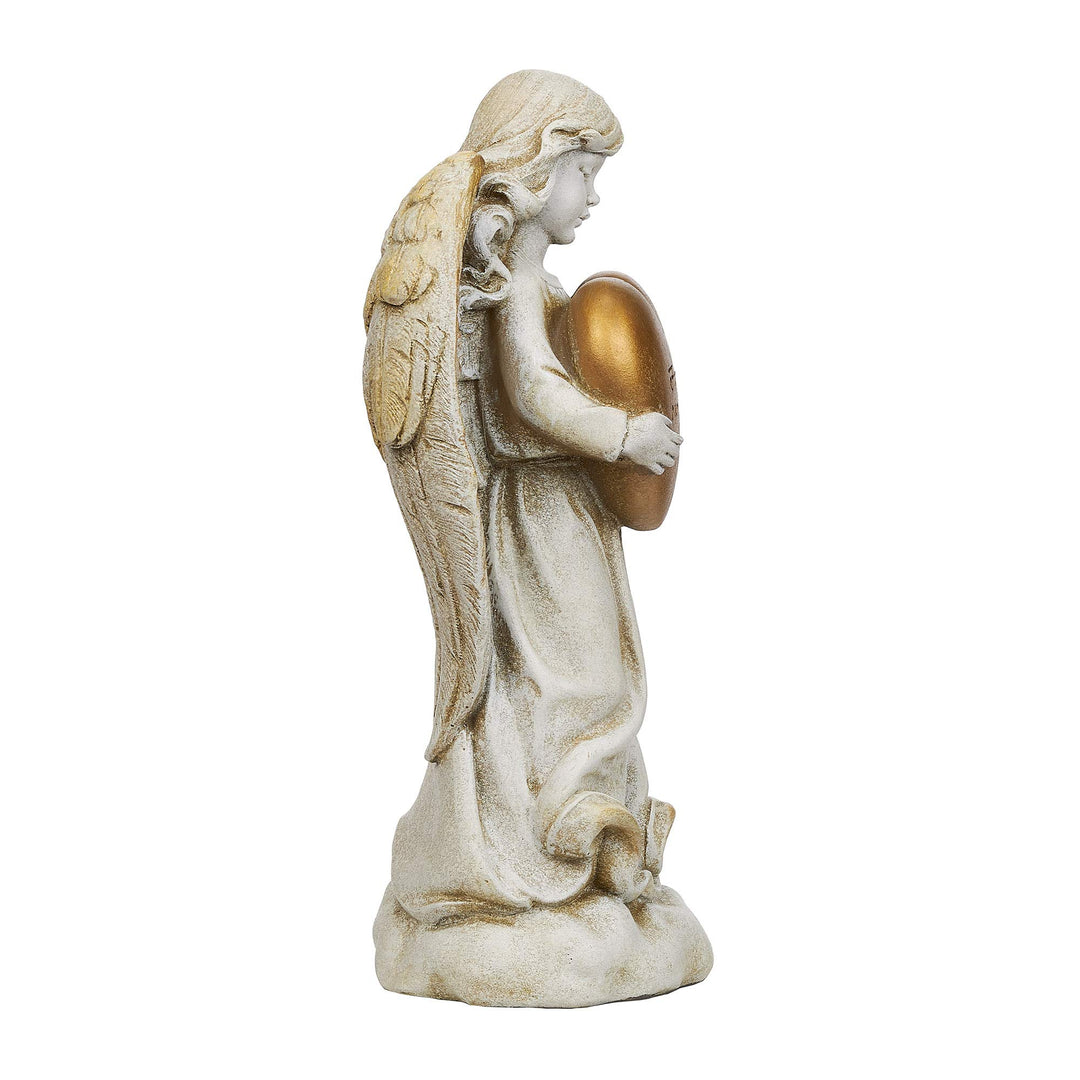 Joseph's Studio by Roman - Angel Holding Heart Memorial Garden Statue, Collection, 12.25 H, Resin and Stone, Decorative, Religious Gift, Home Indoor and Outdoor Decor, Durable, Long Lasting