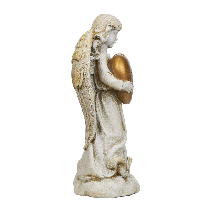 Joseph's Studio by Roman - Angel Holding Heart Memorial Garden Statue, Collection, 12.25 H, Resin and Stone, Decorative, Religious Gift, Home Indoor and Outdoor Decor, Durable, Long Lasting