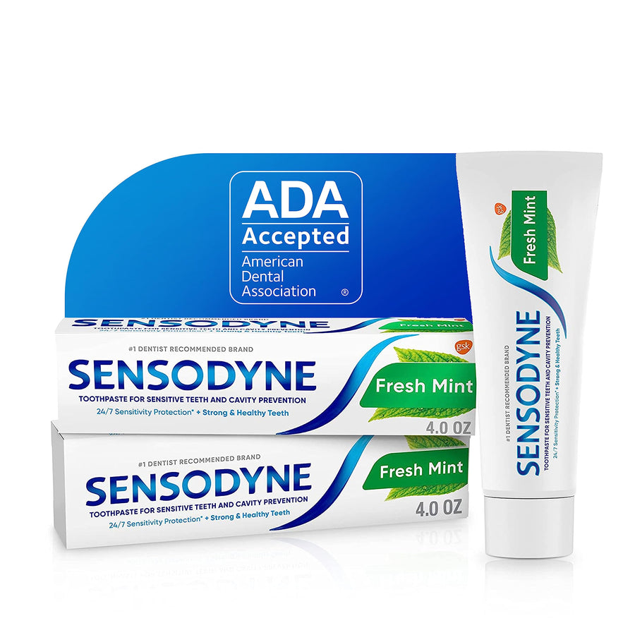 Fresh Mint Sensitive Toothpaste, ADA Accepted Toothpaste for Cavity Prevention and Sensitive Teeth Treatment - 4 Ounces (Pack of 2)