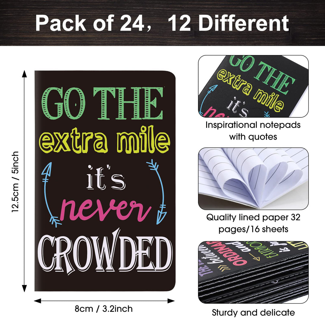 Inspirational Notepads Mini Motivational Notebook Small Pocket Journal Notepads Inspiring Notebook for School Office Travel Present Supplies, 12 Styles (Classic Style,24 Pieces)