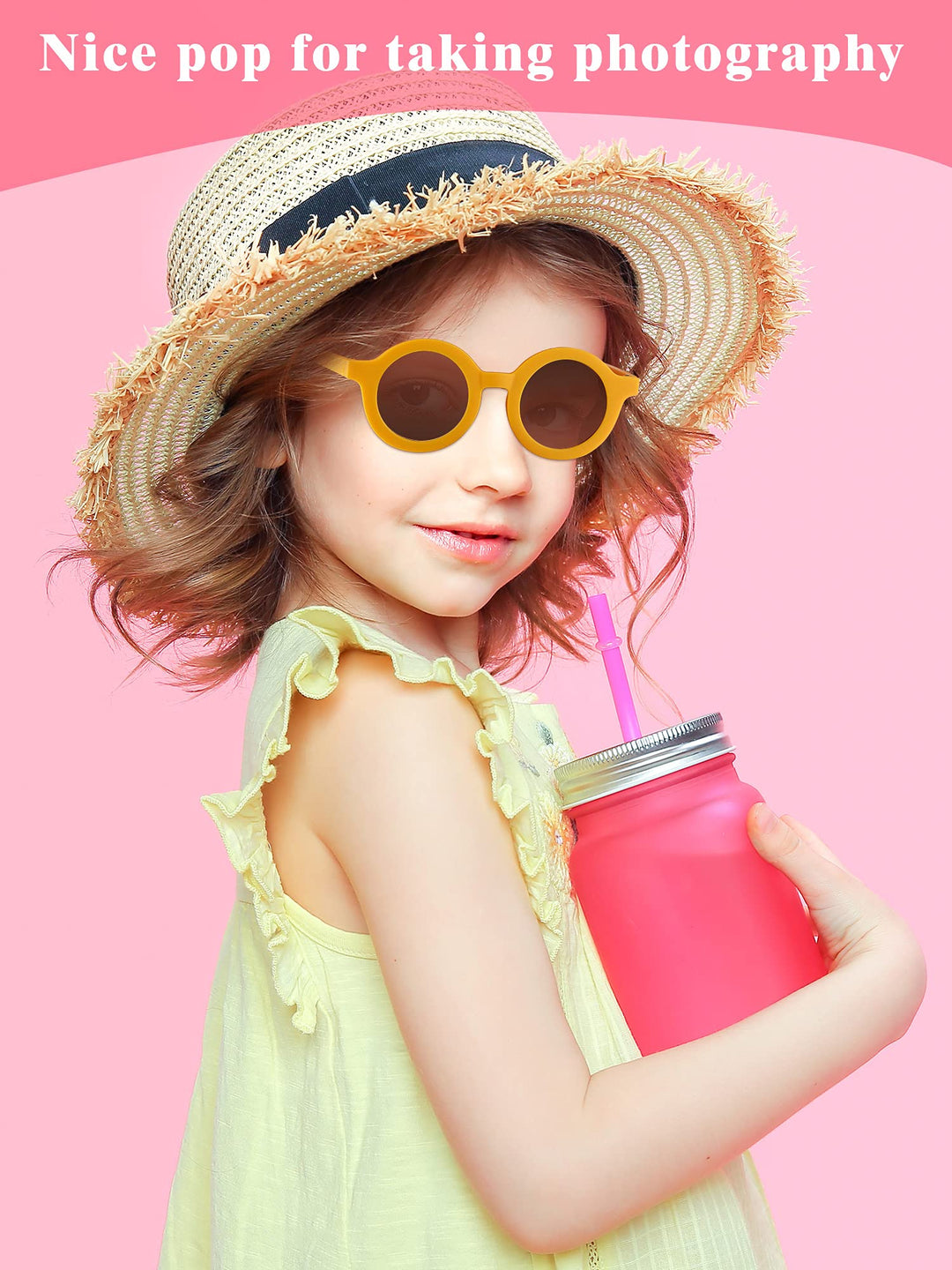 16 Pairs Kids Sunglasses Cute Round Sunglasses Toddler Glasses for Kids Boys Girls Beach Outdoor Sports, Age 3-8(Classic Colors)