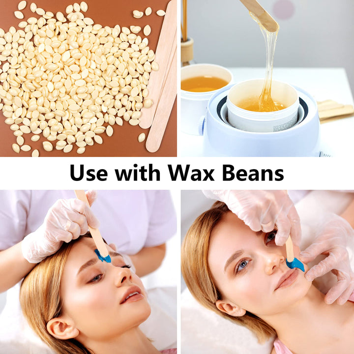 200 PCS Wooden Wax Sticks Waxing Applicator Spatulas Kit for Eyebrow Lip Face and Body Hair Removal(Combination Style)