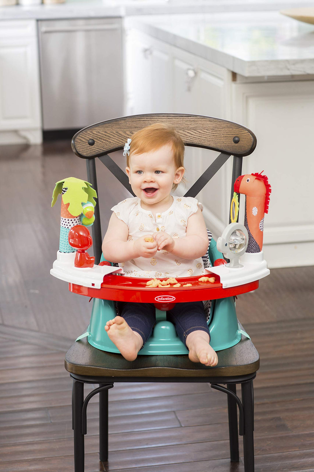 3-in-1 Grow-with-Me Discovery Seat and Booster, Baby Activity Seat, Booster Seat for Dining Table with Removable Tray Multi