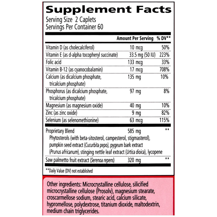 Prostate Plus, Saw Palmetto & Beta Sitosterol Supplement for Men, Reduce Frequent Urination (2 Month Supply, 120 Count)