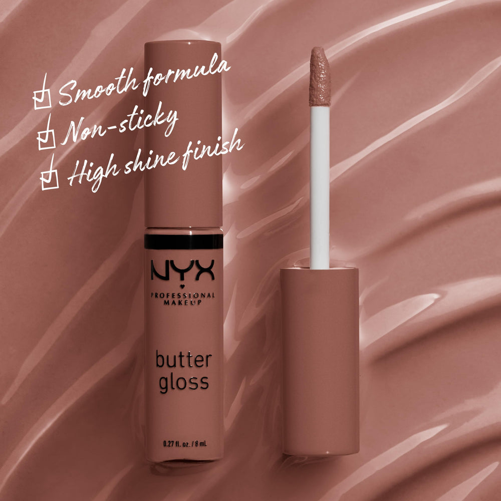 PROFESSIONAL MAKEUP Butter Gloss Brown Sugar, Non-Stick Lip Gloss - Butterscotch (Neutral Light Brown)