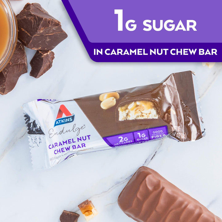 Endulge Chew Bars Caramel Nut -- 5 Bars