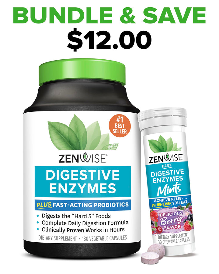 Digestive Enzymes for Gut Health - Probiotic Multi Enzymes with Prebiotics and Probiotics for Women and Men for Digestive Health and Bloating Relief, Daily Enzymes for Digestion -180 CT