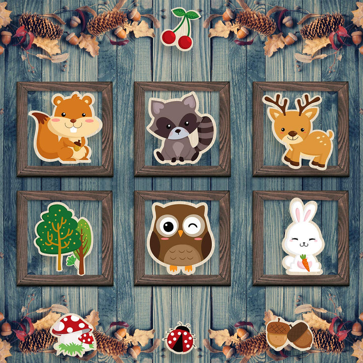 36 Pieces Woodland Creatures Party Supplies, 5.90 x 7.87 Inch Laminated Woodland Animal DIY Baby Shower, Woodland Animal Cutouts for Woodland Animal Theme Party