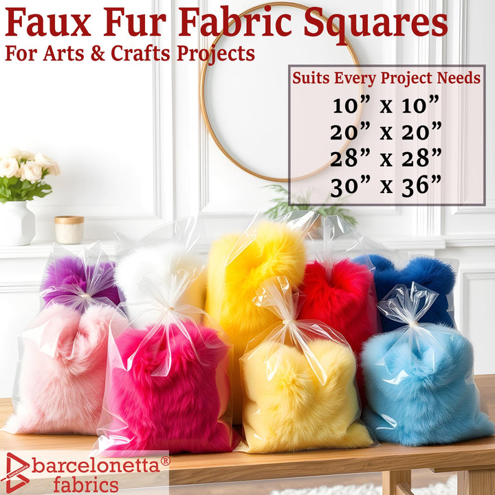 Faux Fur Fabric | Pre-Cut Fur Squares for Sewing, DIY Crafts, Costumes, Upholstery | Soft, Vegan Faux Fur | Material for Plush Toy Projects (Bubble Gum, 10 X 10)