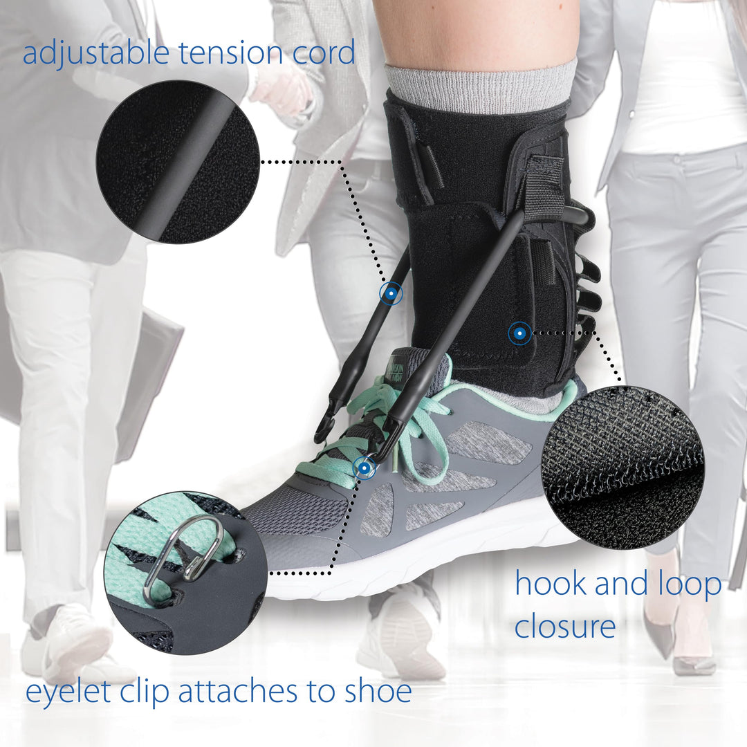 FootFlexor Foot Drop Brace for Walking, Soft Ankle Foot Orthosis for Men and Women, XSmall - Small