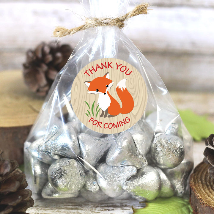 Woodland Fox Baby Shower Thank You Stickers - 1.75 in - 40 Labels