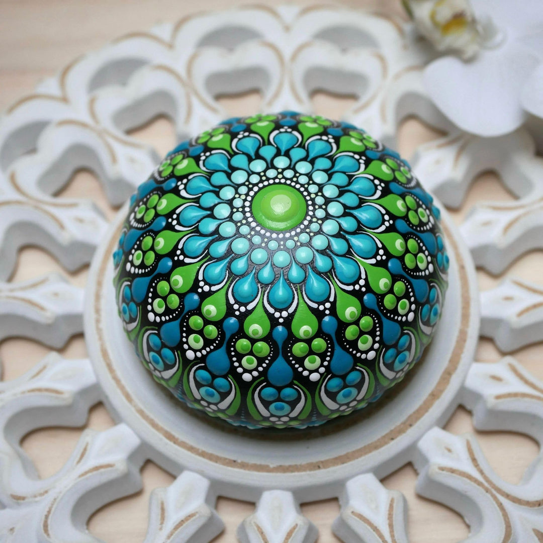 Silicone Mold for Making Smooth Rocks and Stones for Art - Includes Dome Template - Design #1 - Reusable for Art Including Mandala Dotting - Drawing Painting DIY Crafts