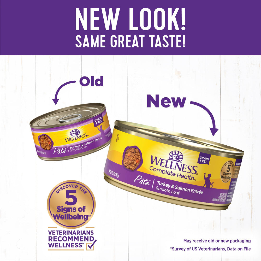 Complete Health Pate Adult Wet Cat Food, Natural, Protein-Rich, Grain Free, 5.5 Ounce, 24 Pack, (Turkey & Salmon)