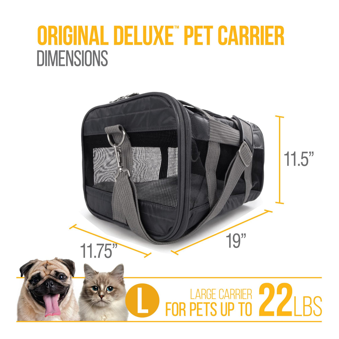 Original Deluxe Travel Pet Carrier, Airline Approved - Charcoal Gray, Large