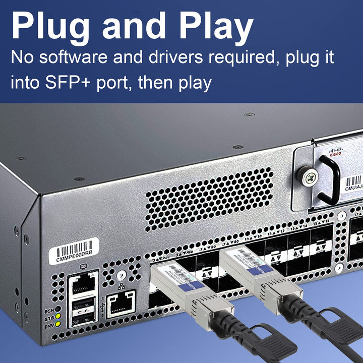 0.5m(1.6ft) SFP+ Cable, 10G DAC Cable, SFP to SFP Twinax Cable, Passive DAC Cable for Cisco SFP-H10GB-CU0.5M, Ubiquiti, Netgear, Mikrotik, Supermicro | Length Options: 0.5m-7m