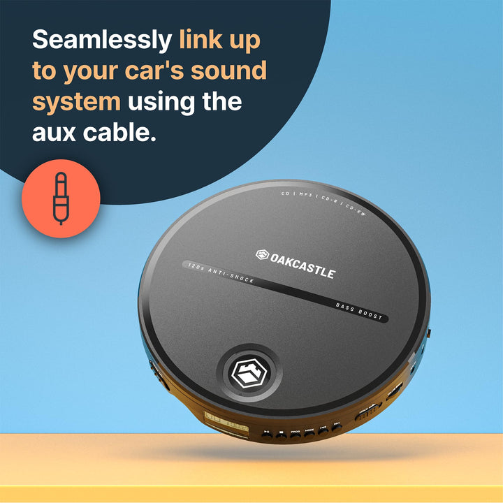 CD Player Portable, Battery Playback Portable CD Player 7Hr Playtime, Small CD Players for Car (AUX only) | CD10 Portable CD Player with Headphones, CD Walkman, Discman