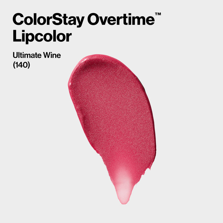 Colorstay Overtime Glossy Finish Dual Ended Long Wearing Liquid Lipstick with Clear Lip Gloss, with Vitamin E - Plum / Berry, Ultimate Wine (140), 0.07 oz