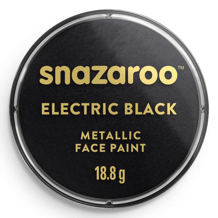 black : Face and Body Paint, 18 ml - Metallic Electric Black (Individual Colour)