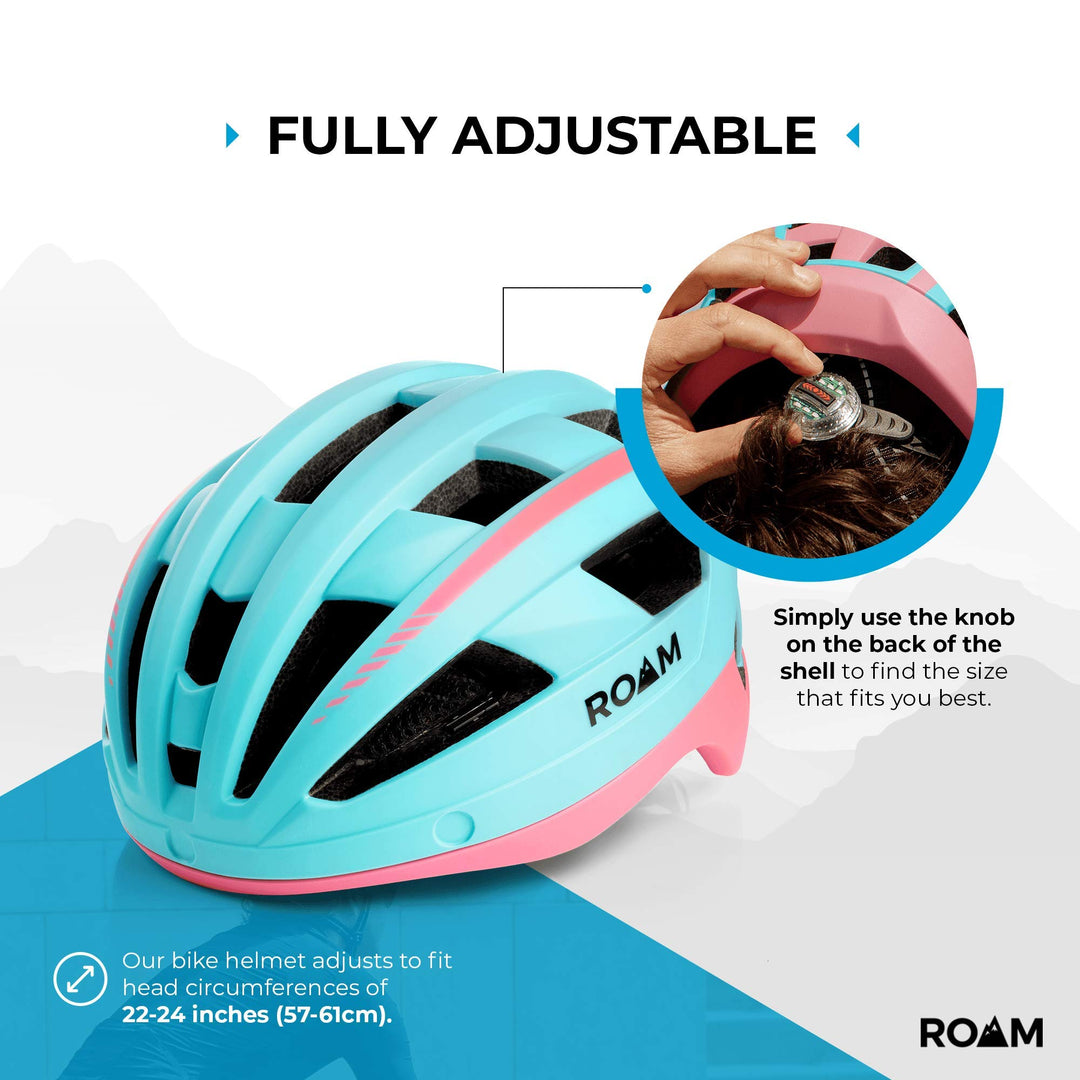 Road Bike Helmet - Durable Helmets for Adults with Sun Visor, LED Light and Detachable Magnetic Goggles - Adjustable Size - Mountain Bicycle Helmet for Adult Men & Women