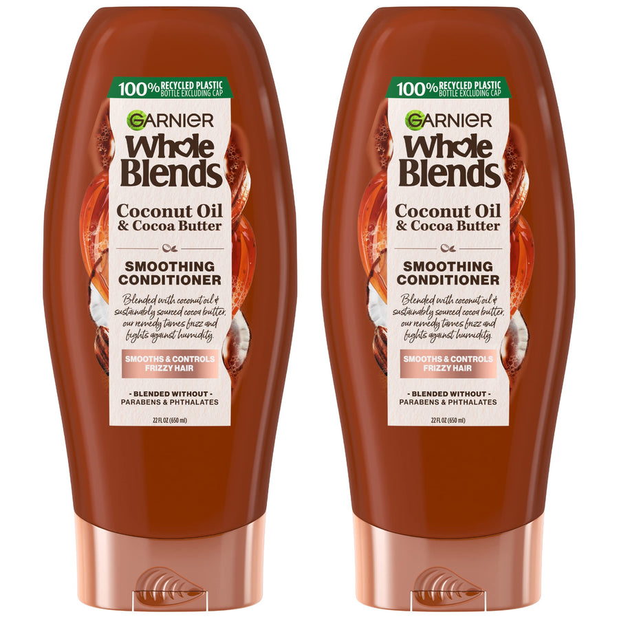 Whole Blends Coconut Oil & Cocoa Butter Smoothing Conditioner for Frizzy Hair, 22 Fl Oz, 2 Count (Packaging May Vary)