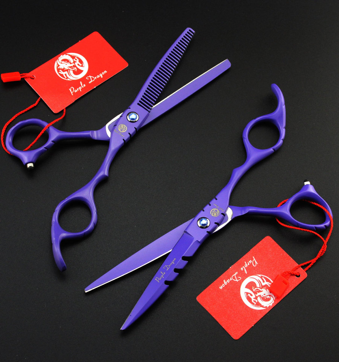 Professional Japan 440C Hair Salon Cutting Shear and Barber Thinning Scissor Hairdressing Shear Set with Bag