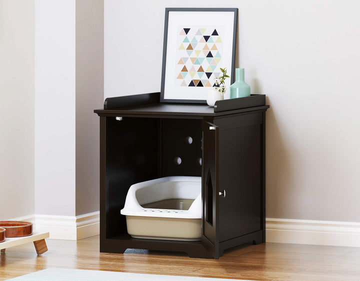 Cat Litter Box Enclosure, Cat House Side Table,Night Stand Pet House, Indoor Cat House, Espresso