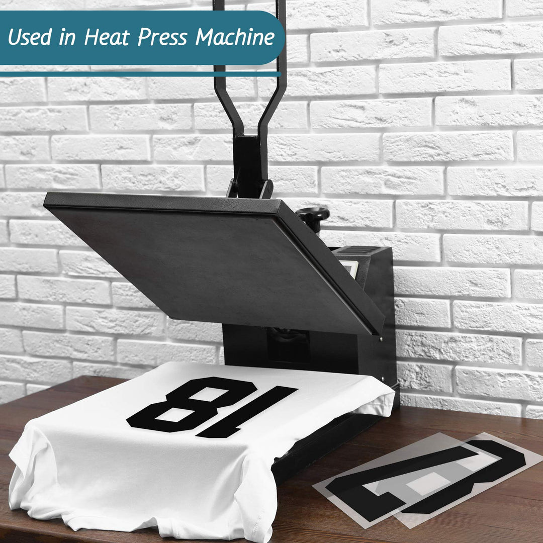 22 Pieces Iron on Numbers T Shirt Heat Transfer Numbers 0 to 9 Jersey Numbers Soft Iron on Numbers for Team Uniform Sports T Shirt Football Basketball Baseball (Black,5 Inch)
