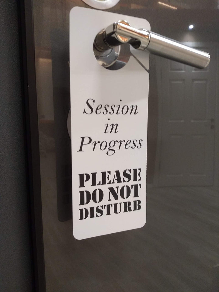 Business Design Session in Progress Please Do Not Disturb Sign, 2 Pack, Double Sided, Ideal for Offices, Online Sessions and Meetings, Online Classes, Home Offices, Recording, Clinic, Therapy