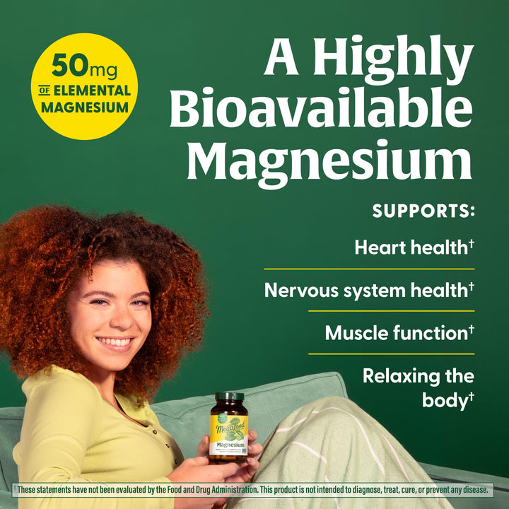 Magnesium - Supports heart & nervous system - Magnesium Supplement with fermented Magnesium Glycinate - Vegan, Gluten-Free, Non-GMO and Kosher - Made Without 9 Food Allergens - 60 Tabs