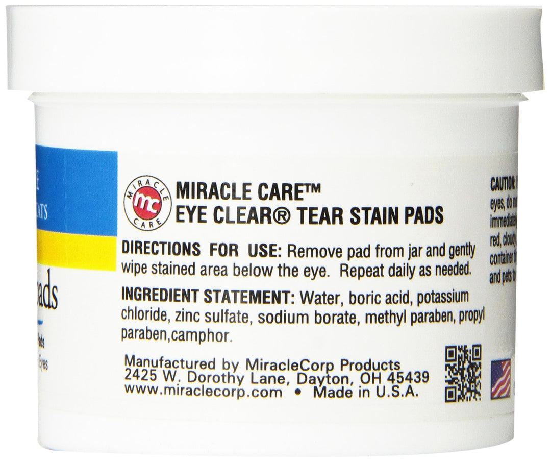 Tear Stain Pads - 90 Count; Eye Care for Dogs and Cats, Soft Pet Wipes for Gently Cleaning Eyes, Sterile Cat and Dog Wipes Formulated to Remove Tear Stains
