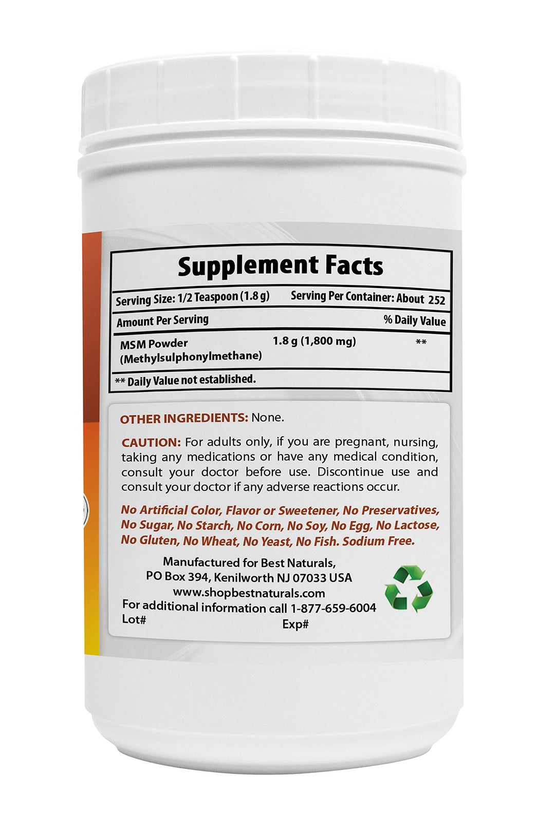 100% Pure MSM Powder, 1Lb