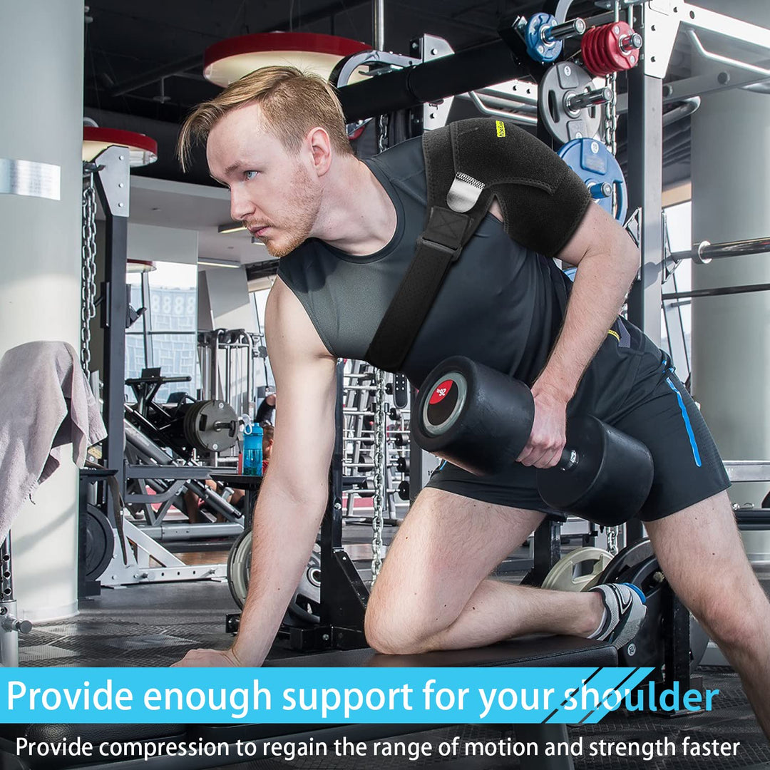 Shoulder Stability Brace with Pressure Pad - Light and Breathable Neoprene Shoulder Support for Rotator Cuff Dislocated AC Joint Labrum Tear Shoulder Pain Shoulder Compression Sleeve